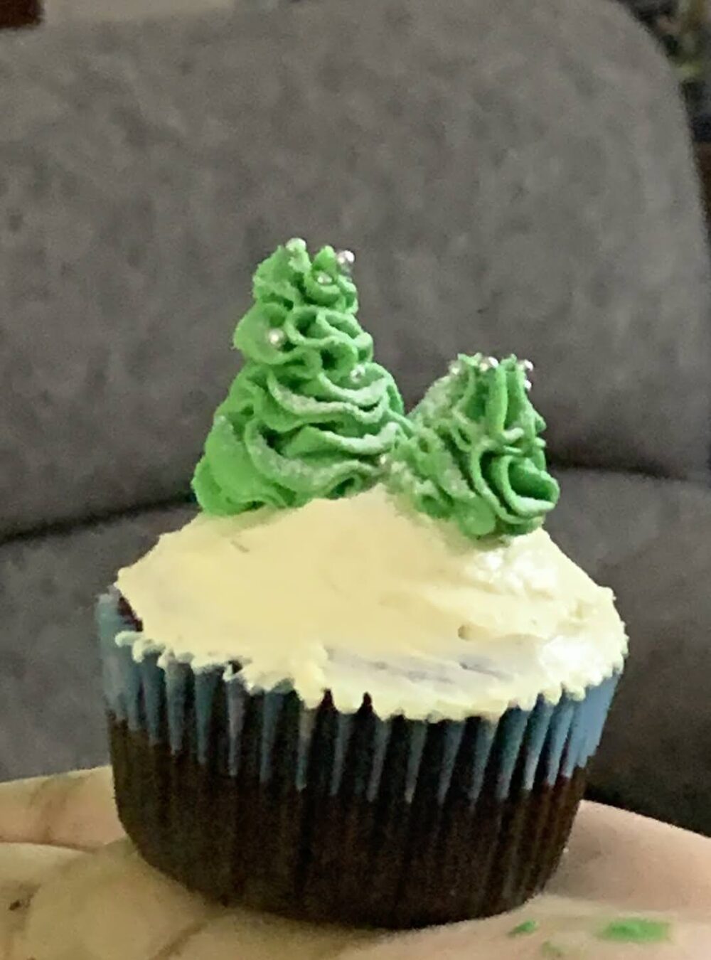Christmas tree cupcake
